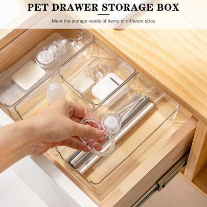 Drawer Transparent Storage Box Portable Workspace Space Saving Organizers For Office Dorm Desk Storage