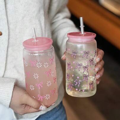 1pc  Water Bottle With Straw, 16oz, Leak-Proof Cap, 3 Color Options, Great For Back To School, Party, Travel, School Or Birthday Gift