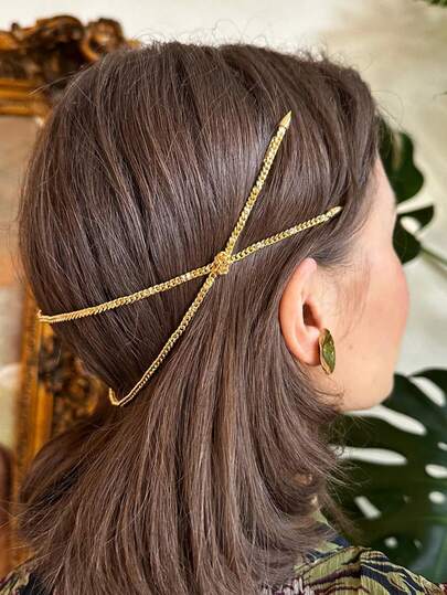 1pc New Stylish Criss-Cross Metal Headband, Creative Elegant Daily Wear Hair Accessory