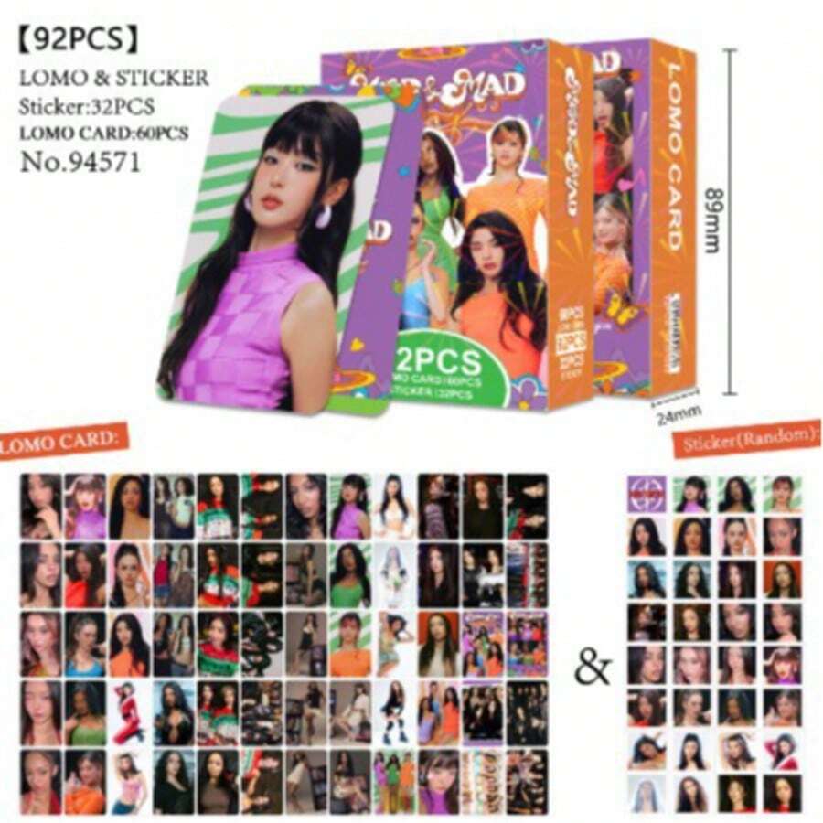 92pcs KATSEYE Girl Group Comeback Album Merchandise LOMO Cards, Photo Cards, Foot Cards, 2 Sets - Multicolor - View 1