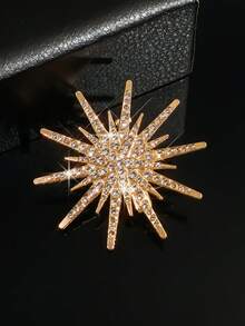 Fashionable New Ins High-End Sparkling Crystal Octagonal Star Brooch, Elegant Octagonal Star Pin - Gold - View 5