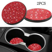 2 Pieces Of Rhinestone Car Coasters, 2.75 Inches, Anti Slip, Waterproof, Earthquake Resistant Coasters, Fashionable Car Sparkling Coasters, All Rhinestone Design, Suitable For Most Cars, Universal - A - View 16