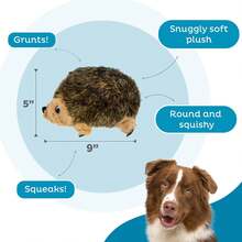 Outward Hound Hedgehogz Stuffed Dog Toy – Soft Plush Hedgehog, Grunts & Squeaks, Medium, 9" X 5" X 6.5" - 狗狗毛絨刺猬 - 查看 3