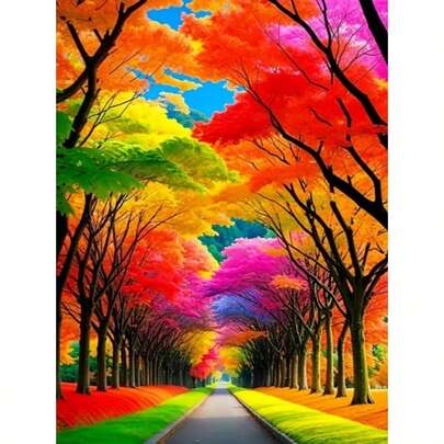 1件装[30*40厘米/11.8*15.7英寸]5D亚克力钻石画套装，秋季童话图案，适合成人初学者DIY马赛克钻石画，全钻手工DIY钻石画，适合客厅、卧室、办公室墙面装饰画，惊喜艺术家居装饰礼物，送给家人和朋友，无框