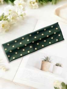 1pc Polka Dot Bohemian Polyester Retro Dotted Headband, Elastic Wide Sports Hair Band, Fashionable Headwear, Suitable For All Seasons Summer Beach Hair Accessories Vacay,Holiday,Travel,Festival,Party - Multicolor - View 10