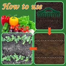 2pcs Gardening Tool Set, 1pc Hole Puncher + 1pc 5-Gear Adjustable Seed Planter, Small Seed Planting Tools With Soil Hole Puncher And Mini Seed Dispenser, Manual Handheld Seed Sower Suitable For Tiny Seeds & Vegetable Planting - Multicolor - View 8