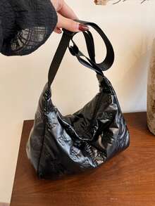 Bolso bandolera de mujer con patrón de rombos metálicos - Diseño de burbujas con relieve de mariposa, correa ajustable - Multicolor - Ver 13