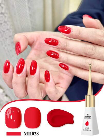Mtssii 10毫升荧光红色凝胶指甲油，不含HEMA和TPO，持久可卸UV凝胶指甲油，适合夏季美甲、DIY美甲设计装饰，居家和沙龙美甲必备