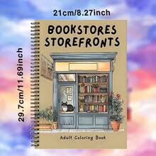 20 Pages Bookstore Theme Adult Coloring Book, Complex & Delicate Line Design, Stress Relief Art Therapy, Holiday & Birthday Creative Gift, Art Lover Collection - A4 - View 8
