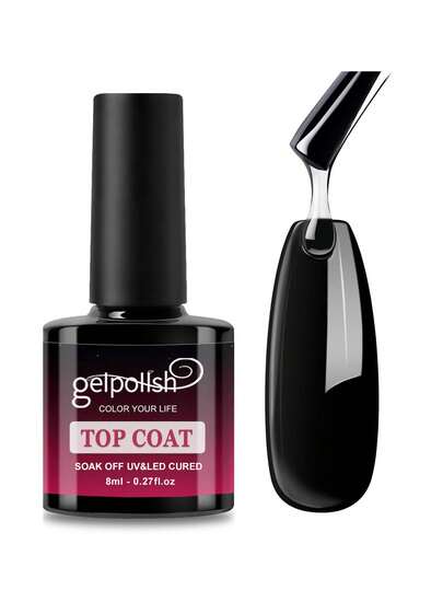 1 flesje glanzende topcoat gel die niet hoeft te worden afgeveegd, langdurige glans, verwijderbaar met een LED-nagellamp, cadeau voor damesnagels