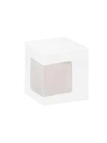 10pcs/1pcSmall White Packaging, 12OZ 15OZ Transparent Cups Wrapping With Clear View Window, Cupcake Christmas Ornament Box For Wedding - White - View 11
