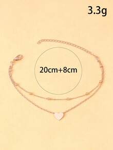 1 pieza Colgante con forma de corazón en color oro rosa, nuevo regalo para la novia - Oro rosa - Ver 3