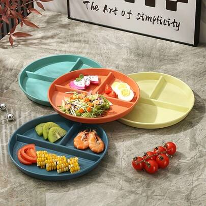 1 adet 3 bölmeli zayıflama yemek tabağı, buğday samanı yemek takımı, mikrodalga ve bulaşık makinesinde yıkanabilir, dayanıklı, kamp ve parti için uygun - tekrar kullanılabilir tabak, şık ve sağlam, diyet yemekleri için meyve ve atıştırmalık bölmeli kase, kafeterya, öğrenciler, yurtlar için uygun, tekrar kullanılabilir sağlıklı beslenme ve zayıflama bölmeli tabak, piknik tabağı, salata tabağı, yüksek kaliteli.