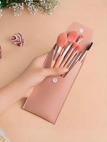 8件套高品质化妆刷套装，便携式遮瑕粉底刷套装，柔软毛化妆眼影工具 - 彩色 - 查看 3