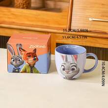 Disney Zootopia Ceramic Tableware Set, Cute 3D Embossed Plate & Cup, Couple Dinnerware Gift, Underglaze Relief Cup - Multicolor - View 9