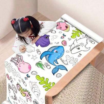 300cm*30cm Children's Graffiti Drawing Paper Roll, For Coloring, Painting, Graffiti, Wall-Friendly, Non-Staining