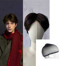 男士中分短发假发，时尚夹式假发，蓬松自然，适合角色扮演佩戴 - 彩色 - 查看 23