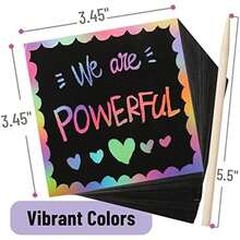 Mr. Pen- Scratch Art For Kids With Wooden Stylus, 125 Pcs, Rainbow Scratch Paper, Scratch Art Paper - Small - View 3