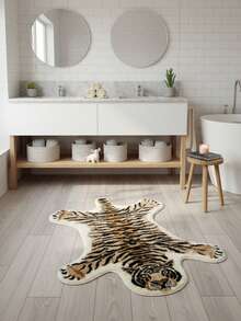 1 件毛绒老虎形状地毯 - 柔软、防滑、超强吸水、不起皱装饰垫，适用于卧室、客厅或浴室，可机洗、浴室地毯、装饰地毯、卧室装饰、小地毯、地毯、家居装饰、客厅地毯、客厅小地毯、卧室地毯、客厅家居装饰 - 彩色 - 查看 18