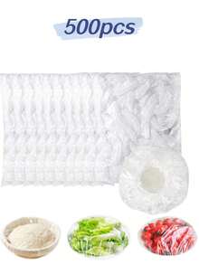 500pcs Reusable Food Storage Bags, Extra Large & Thick, White Food Covers, Plastic Wrap, PE Cling Film Bags, Kitchen Storage, Household Plastic Packaging, Food Contact, Leftover Food Storage 50/100/300/500pcs - Multicolor - View 12