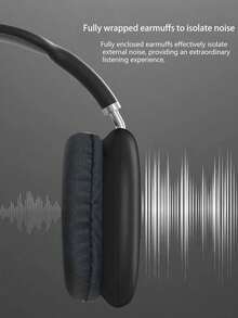 AKKHOO 无线耳罩式耳机，Jelly 5.3，电池寿命长，商务和音乐耳机，游戏无线耳机 - 銀黑色 - 查看 9