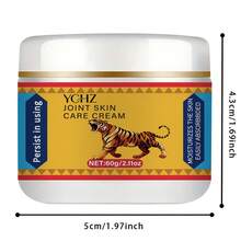 60克虎骨关节按摩保湿霜，蕴含透明质酸、蜂胶和胶原蛋白，为膝盖、背部、肩颈肌肉提供持久温热感，天然成分，塑形霜，产后护肤，日常护肤 - 1pc - 查看 10