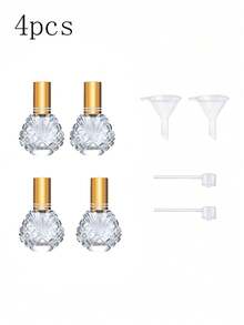 1/2/4pcs 15ml Refillable Glass Spray Bottles With Funnel And Dropper, Suitable For Fragrance, Fragrance, Lotion, Essential Oils - Multicolor - View 9