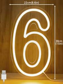 0-9 Number LED Neon Light, USB Powered, Birthday Wedding Party Wall Decor Light - 彩色 - 查看 8