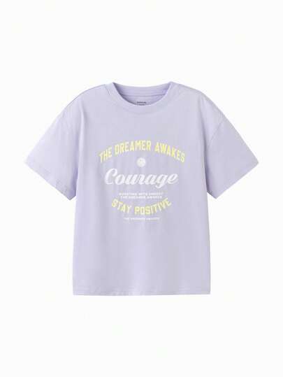 Balabala Tween Girl Lightweight Quick Dry Breathable Active T-Shirt Soft Skin-Friendly Short Sleeve Summer Casual Sport Top For Boys & Girls 2026 New