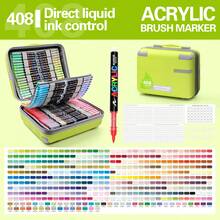 Back To School & GuangNa Classic 12-408 Color Acrylic Paint Markers, Liquid Acrylic Ink Auto Control, Rich Ink, Smooth Flow, Comprehensive Color Classification, Stackable Colors, Strong Coverage, Felt Tip Stationery Set, Suitable For Canvas, Rock Painting, Wood, Stone, Glass, Ceramic, Textile Painting, DIY Crafts, Back To School Supplies, Convenient Packaging And Portability - (Upgraded Version) Acrylic Markers - View 30