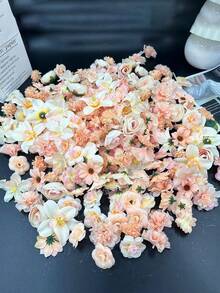 10米长DIY花帘装饰，DIY婚礼拱门，人造花帘，春季花瓣装饰，人造花吊坠婚礼房装饰，母亲节和毕业典礼，3-10厘米随机尺寸花朵材料包，装饰配件 - 彩色 - 查看 4