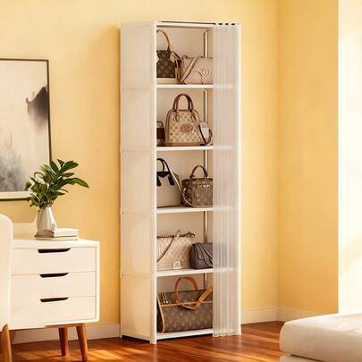 Armario sencillo, perchero de pie, estantería multicapa, armario portátil, organizador de ropa, mesita de noche, funda antipolvo, armario multifuncional, organizador de armario, armario compacto para dormitorio pequeño.