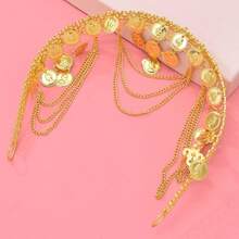 1pc Bohemian Style Coin Zinc Alloy Headband, Suitable For All Seasons - Gold - View 2