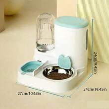 一体式猫粮水碗，自动宠物喂食器和饮水器，猫狗用品 - 1L-2.2L - 查看 3