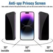 3pcs Anti-Peeping Tempered Glass Screen Protector Compatible With IPhone 11, 12, 13, 14, 15, 16, 17 Series - Black - View 2