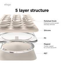 Elago Magnetic Suction Cup Phone Mount Compatible With MagSafe Case, Removable Silicone Sticky Grip Holder For IPhone, Non-Slip, Washable, Hands-Free Selfies/Video For Insta Influencer/Creator, Gift For Birthday, Family, Friends, Phone Accessories, Mountable Holder For Wall, Shower, Phone Stand - Cục đá - Xem 5