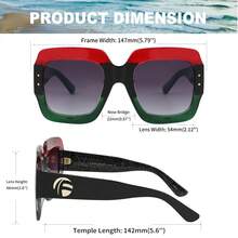 1 PC Women Fashion Glasses ,Retro Square Glasses For Lady, Oversized Vintage Desinger Glasses ﻿CK2276 - 001 - 查看 7