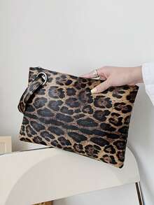 Women's Leopard Print Envelope Clutch Bag, Fashionable Casual Handbag, Versatile - Multicolor - View 6