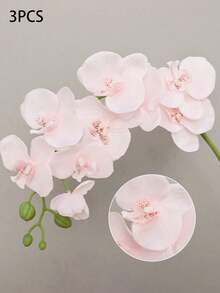 6/3/1件仿真蝴蝶兰，经典款仿真兰花插花，装饰丝质蝴蝶兰，仿真花枝，适用于情人节、母亲节、客厅/家居装饰、酒店婚礼花艺布置、返校季、春季装饰、婚礼/派对装饰、餐桌装饰、房间装饰、家居装饰、厨房装饰、婚礼装饰、餐桌装饰、中心摆件 - 淺粉色 - 查看 7