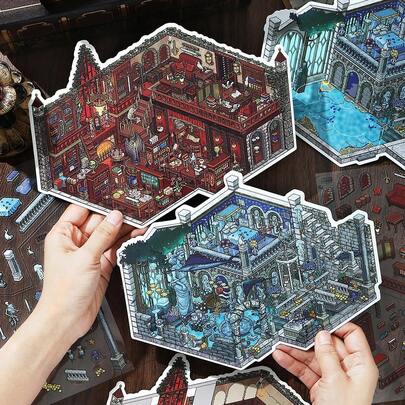 1 Confezione, Serie La Mia Casetta Vol. 23 Adesivi, Tema Micro-orrore, Fogli per Scrapbooking, Adesivi per Quaderni Adatti per Molteplici Scenari: Custodie per Telefono, Bottiglie d'Acqua, Album Fotografici, Diari, Quaderni, Scrapbook, Adesivi per Diario dei Rifiuti, Adesivi Decorativi per Arti e Mestieri, Fogli per Scrapbooking.