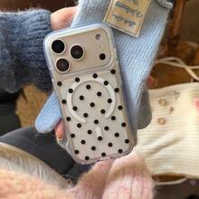 1 Stylish Phone Case (Does Not Include Lanyard Or Stand) Polka Dot Magnetic Design Phone Case Compatible With 17 Professional Max/17 Pro/17 Air/17 E/16/15/14/13/12/11, And Compatible With Galaxy S22/S23/S24/S25/Plus/Ultra/FE, Z PLEGAR/Z FLIP Series Cases, Compatible With Magsafe Full Coverage Shockproof Acrylic Cover - 清晰 C - 查看 9