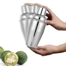 3件套鸡尾酒调酒工具套装，750毫升不锈钢鸡尾酒调酒器套装，含双头量酒器、捣棒、滤网、倒酒器和搅拌勺 - 銀色 - 查看 9