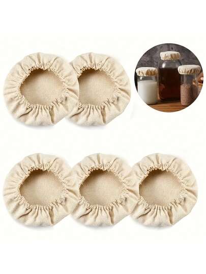 Tampa Reutilizável de Tecido para Jarra de Fermentação, Adequada para Pão de Fermentação Natural e Fermentação de Kombucha, Capa de Tecido Elástico Serve para Fermentação de Pão, Também Pode Ser Usada para Organização de Cozinha