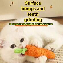 1pc Interactive Cat Toy, Pet Chewing Toy, Cute Carrot Shaped Paper Rope Design, Self-Entertainment & Amusement Device, Durable Anti-Bite - Orange - View 10
