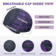 Peluca sintética de alta calidad de 10 pulgadas con rizo para mujeres, color degradado de morado a azul y negro, extensión de cabello resistente al calor de moda para uso diario y cosplay - Multicolor - Ver 6