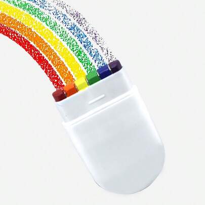 Hasbro 6色彩虹脸部彩绘颜料，彩虹条纹脸部涂鸦蜡笔，新年礼物，情人节礼物，复活节礼物