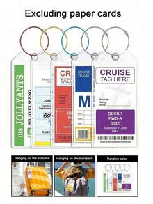 10pcs Cruise Luggage Tags, Cruise Luggage Tag Organizer, Transparent Cruise Luggage Tags, Suitable For All Cruise Lines, Travel Essential, Applicable To Travel Backpacks, Suitcases, Travel Gear, Back To School Fitness Supplies, Holiday Camping Essentials, Vacation Accessories Luggage Tags (19cm*9cm), Card Holder, Airplane University Luggage Suitcase Backpack Anti-Lost Waterproof Double-Sided Privacy Protection - 多色 2 - 查看 4