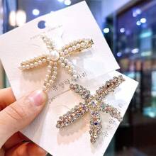 Vintage Faux Pearl Decor Starfish Shaped Hair Clip Stylish Hair Bun Maker Accessory, Suitable For Women And Girls For Daily Wear, Head Accessories, Hair Accessories For Women, Claw Clips - 彩色 - 查看 5