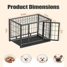 Anti-Escape Heavy Duty Dog Crate, Metal Dog Cage With Pull-Out Waterproof PVC Tray, Double Front Doors & Top Access Door, Indoor Small Dog Kennel For Puppy, Small Breed Dogs - màu đen - Xem 2