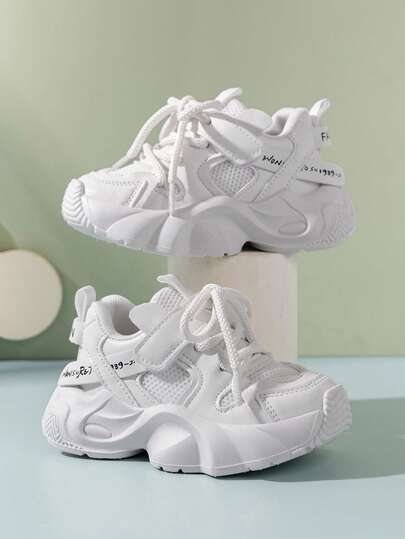 1 Pair Spring/Autumn Fashion Chunky Sneakers, Breathable Mesh Running Shoes For Boys & Girls